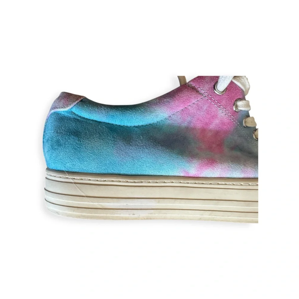 Born in California pink blue platform 1" lace up fashion sneakers Sz 7 - Picture 7 of 11